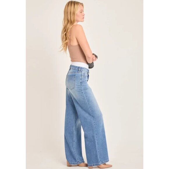 NEW PTCL Rinata Double Waist Band Non Stretch Jeans SIZE 26 - Picture 2 of 12